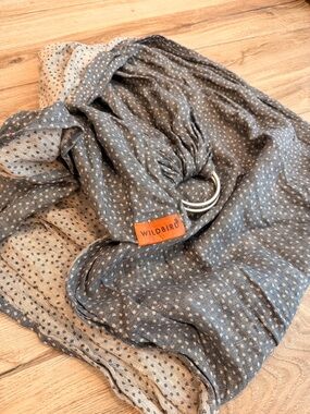 WildBird Gray and Cream Dot Ring Sling